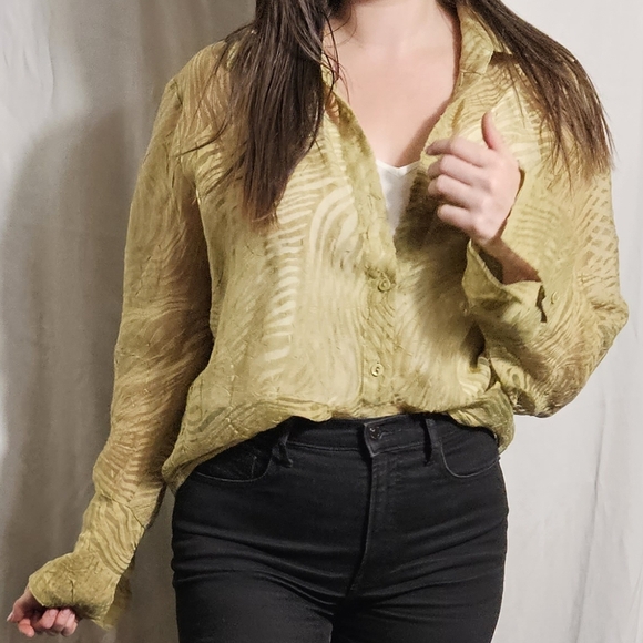 Vintage Brat Green Zebra Button Down - Picture 8 of 8